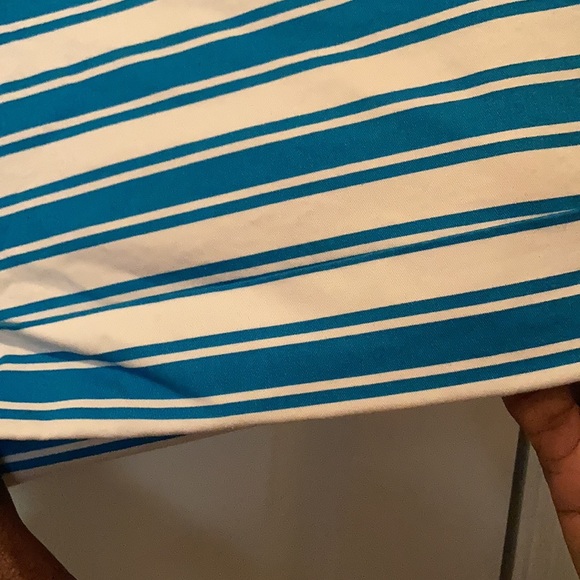 EUC shorts teal blue & green & white stripe - Picture 3 of 12